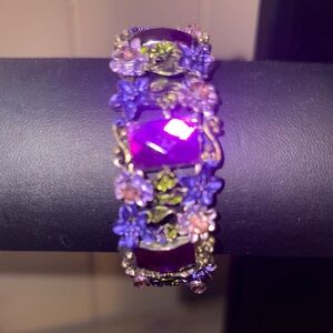 Elegant Purple Floral Bracelet
